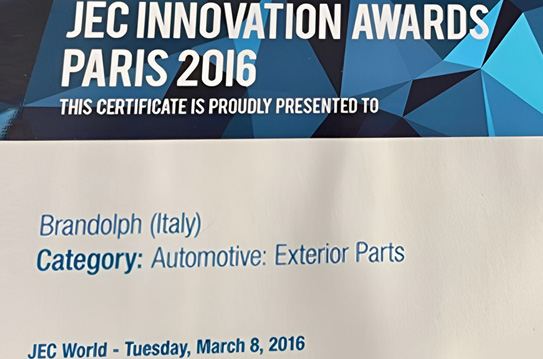 Brandolph wins JEC World 2016 Innovation Award in the Automotive Exterior Parts category